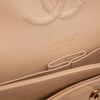 Chanel Classic Double Flap Bag Medium Caviarleder Beige GHW