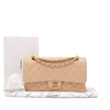 Chanel Classic Double Flap Bag Medium Caviarleder Beige GHW