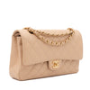 Chanel Classic Double Flap Bag Medium Caviarleder Beige GHW