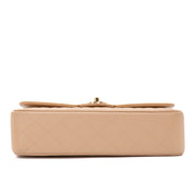 Chanel Classic Double Flap Bag Medium Caviarleder Beige GHW