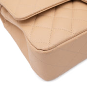 Chanel Classic Double Flap Bag Medium Caviarleder Beige GHW