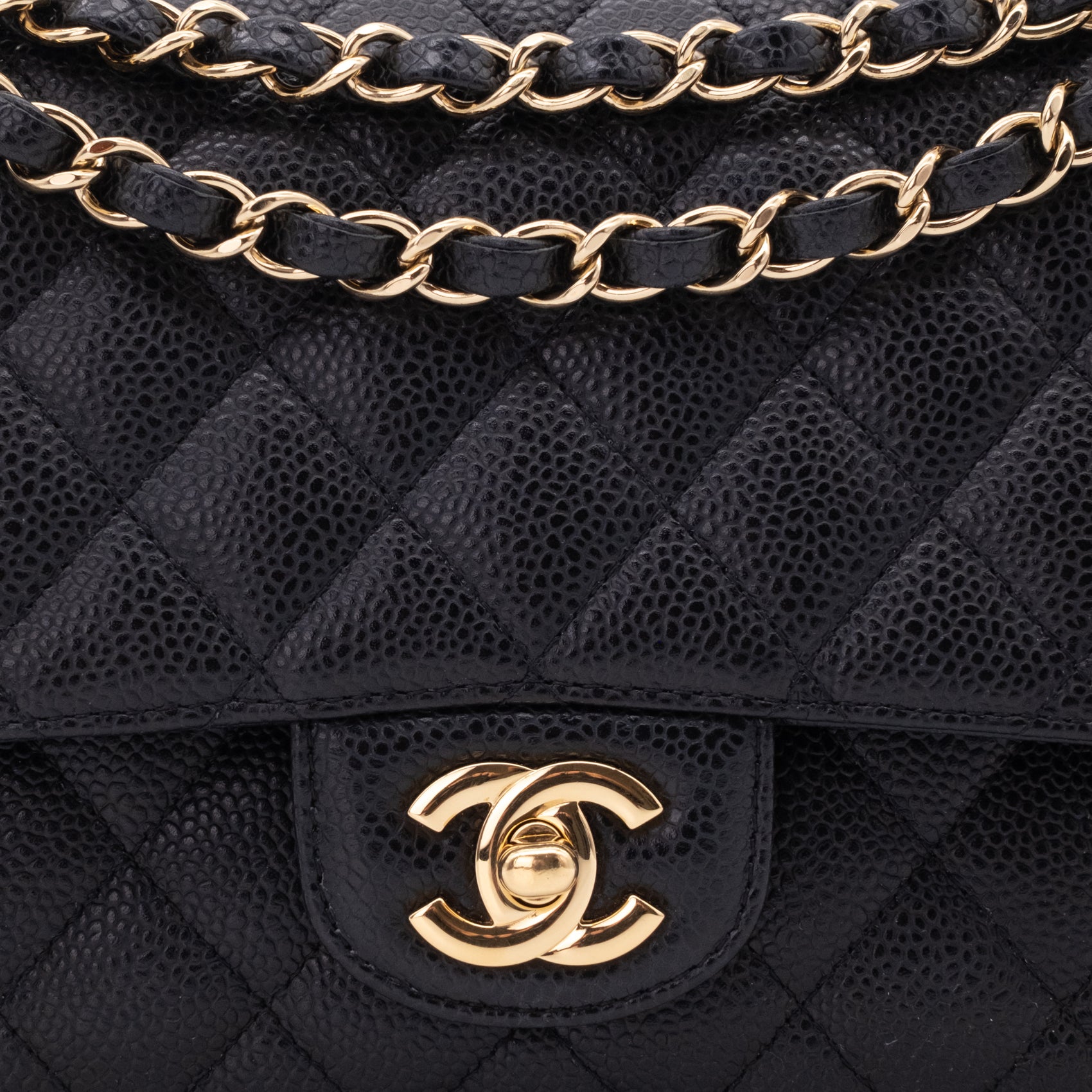 Chanel Double Flap Bag Medium Caviarleder Schwarz GHW