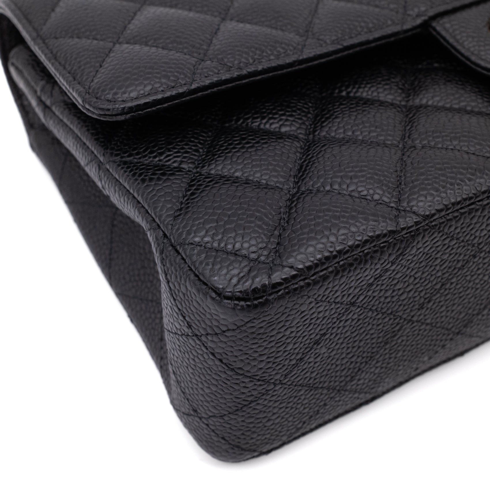 Chanel Double Flap Bag Medium Caviarleder Schwarz GHW
