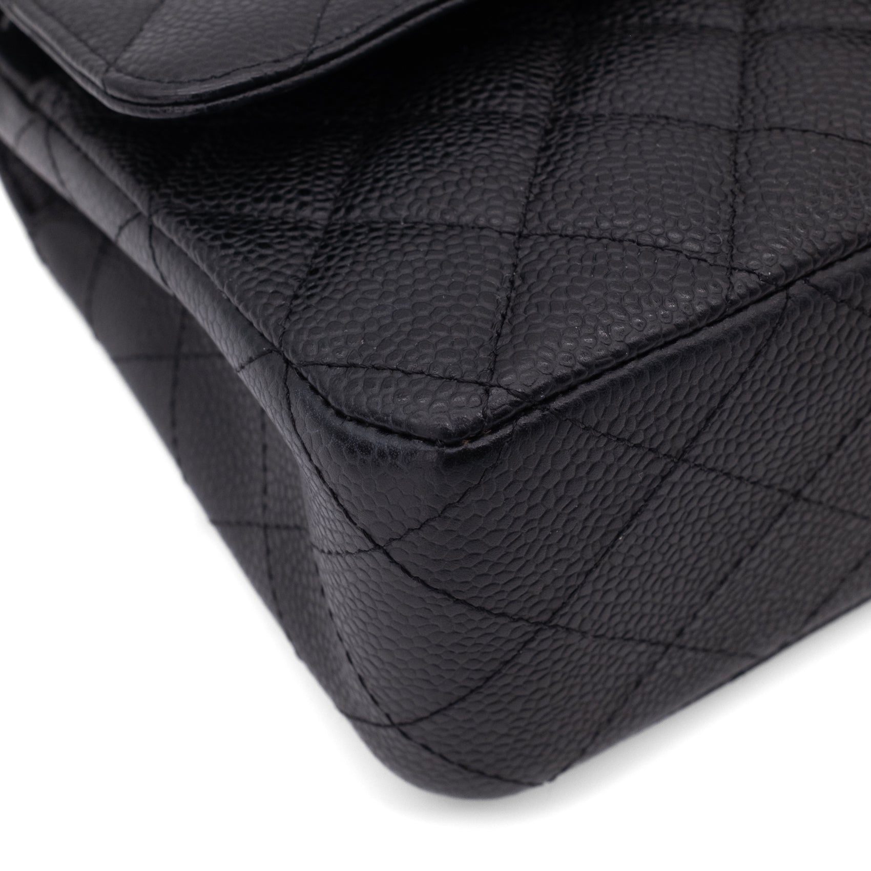 Chanel Double Flap Bag Medium Caviarleder Schwarz GHW