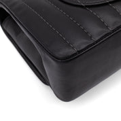 Chanel Classic Single Flap Medium Lammleder Schwarz Mademoiselle Vertical Quilted SHW