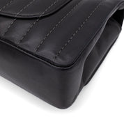 Chanel Classic Single Flap Medium Lammleder Schwarz Mademoiselle Vertical Quilted SHW