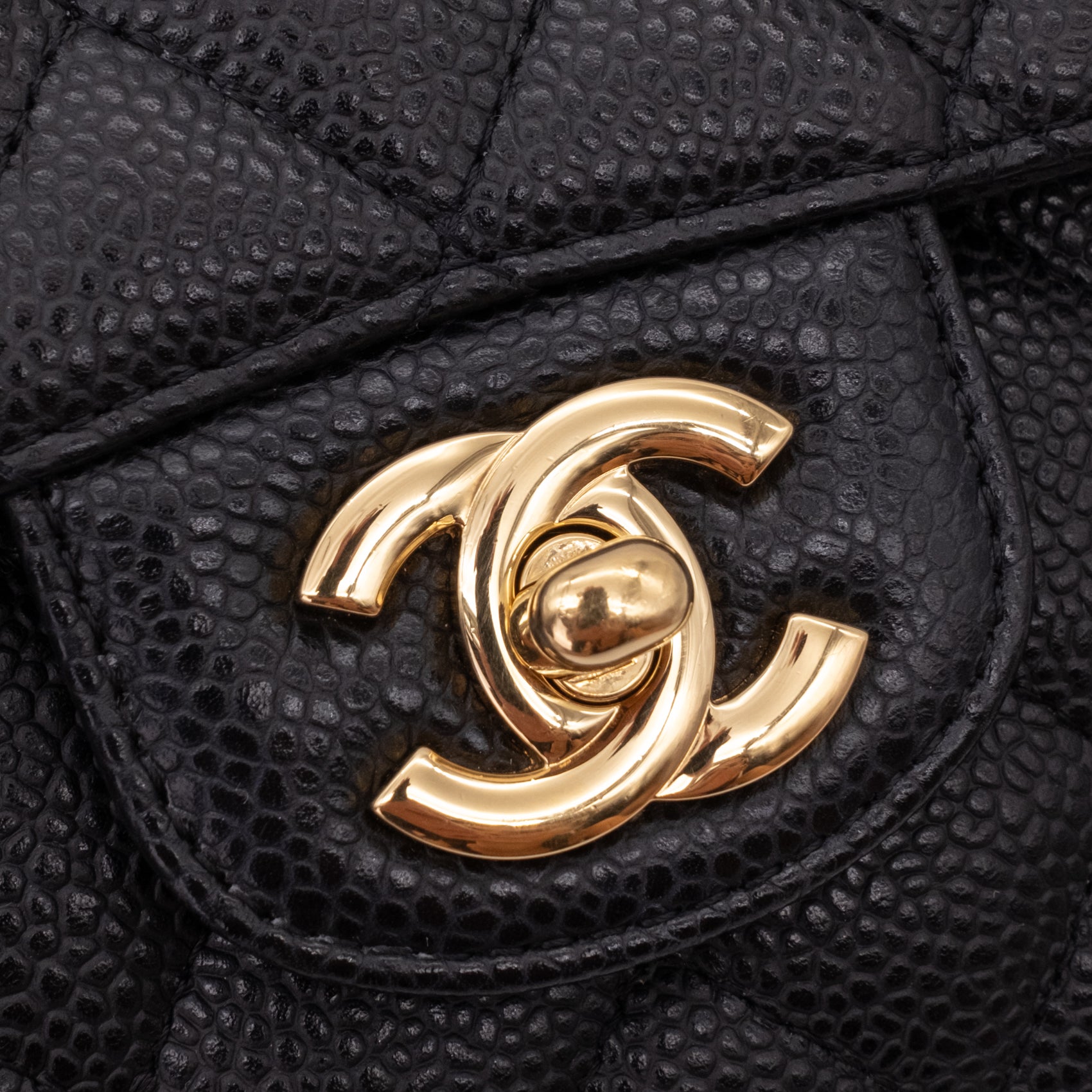 Chanel Double Flap Bag Medium Caviarleder Schwarz GHW