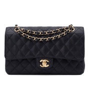 Chanel Double Flap Bag Medium Caviarleder Schwarz GHW