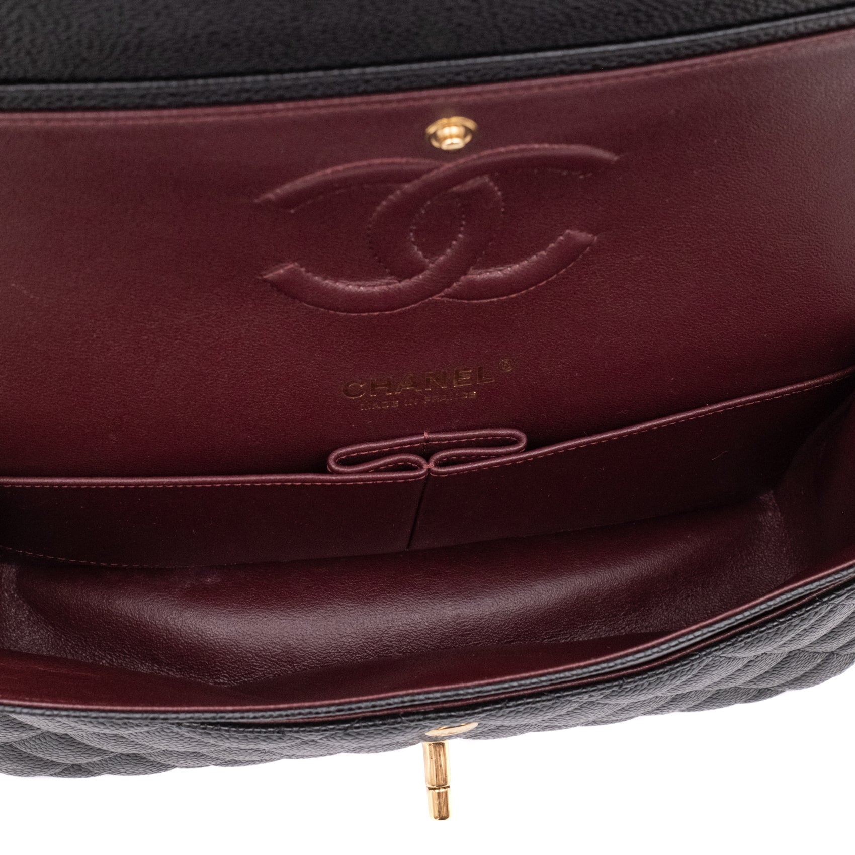 Chanel Double Flap Bag Medium Caviarleder Schwarz GHW