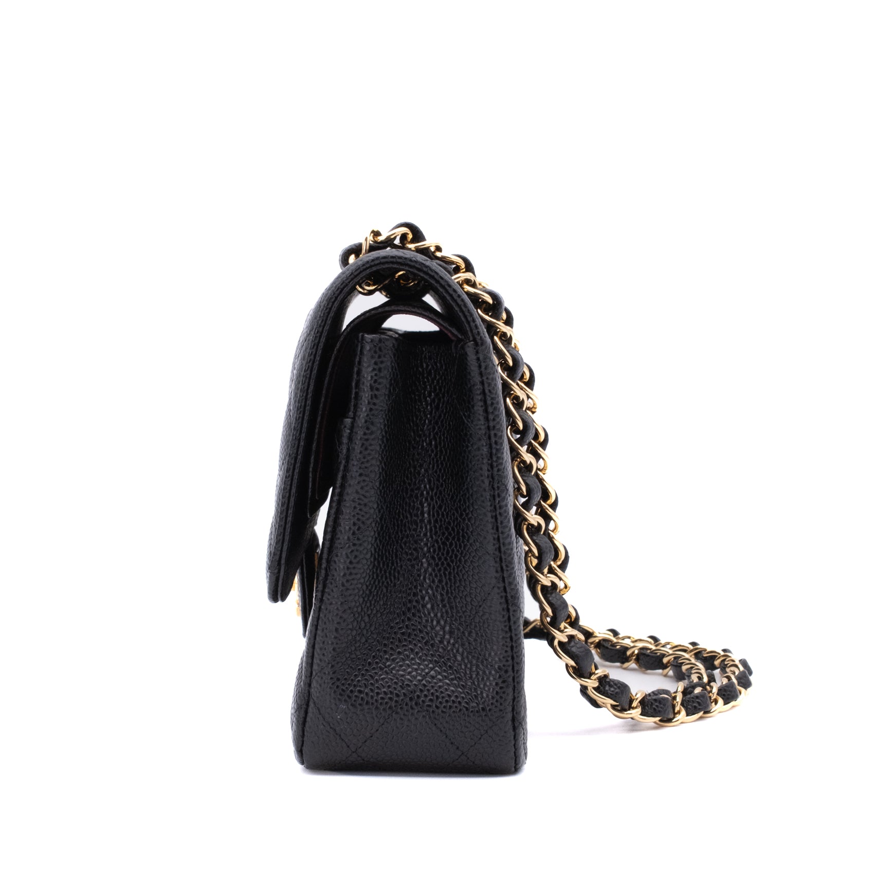 Chanel Double Flap Bag Medium Caviarleder Schwarz GHW