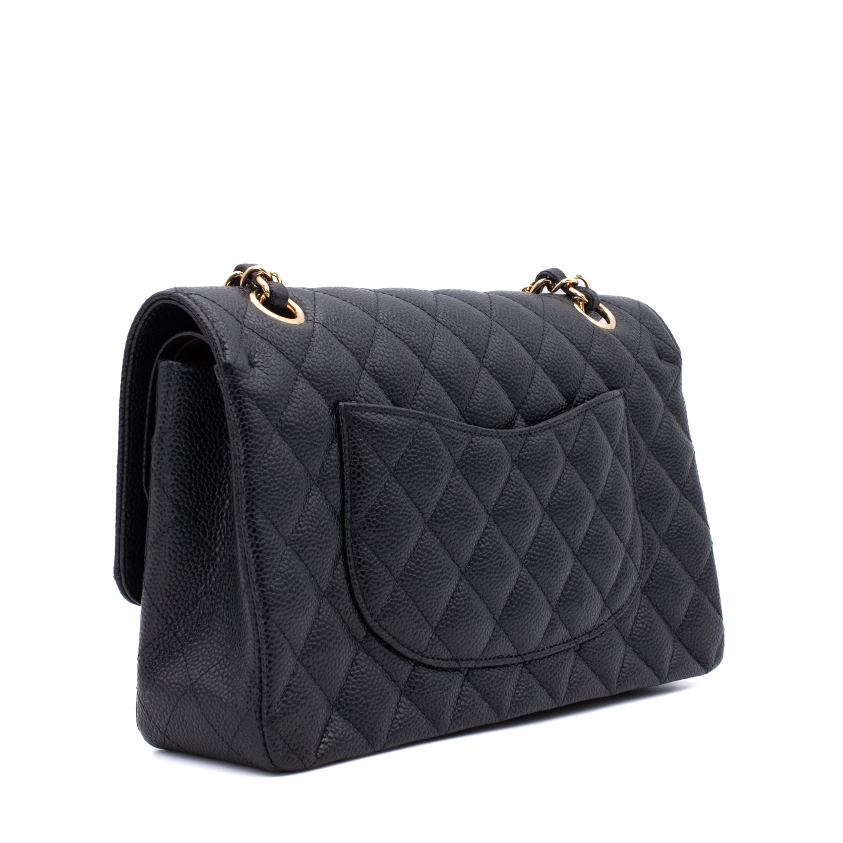 Chanel Double Flap Bag Medium Caviarleder Schwarz GHW