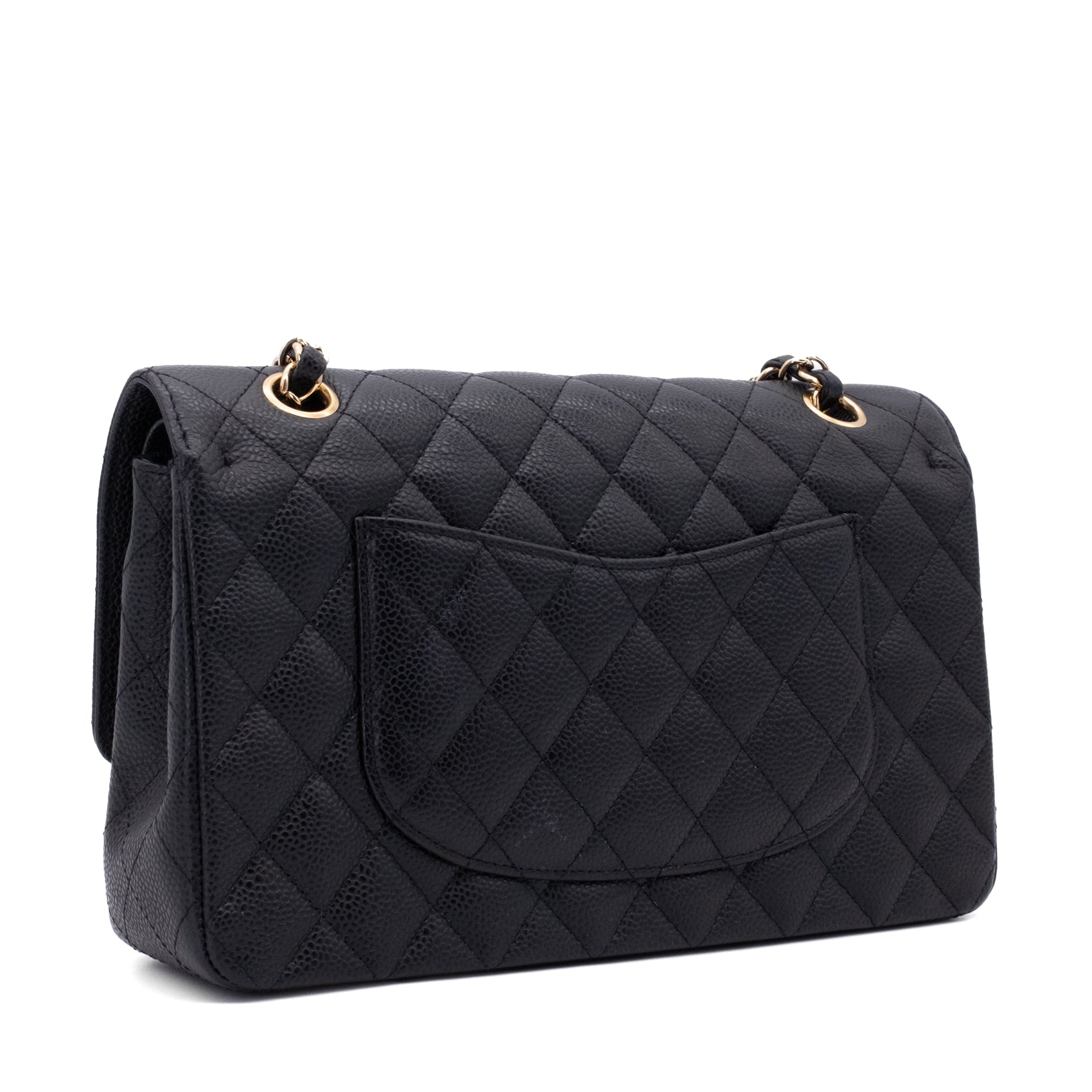 Chanel Double Flap Bag Medium Caviarleder Schwarz GHW