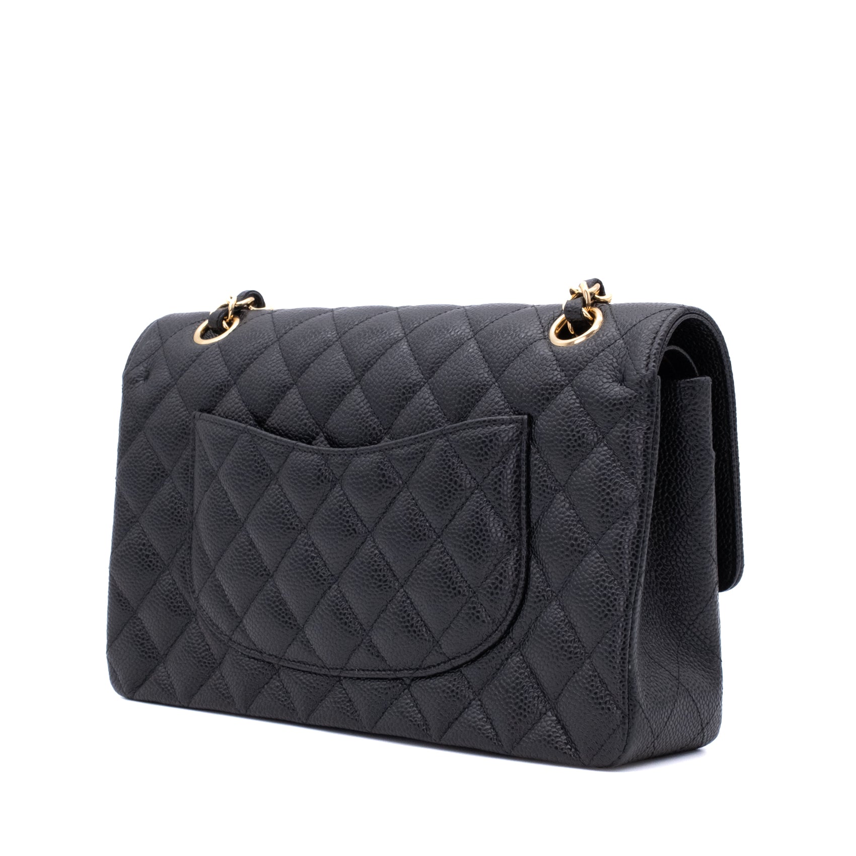 Chanel Double Flap Bag Medium Caviarleder Schwarz GHW