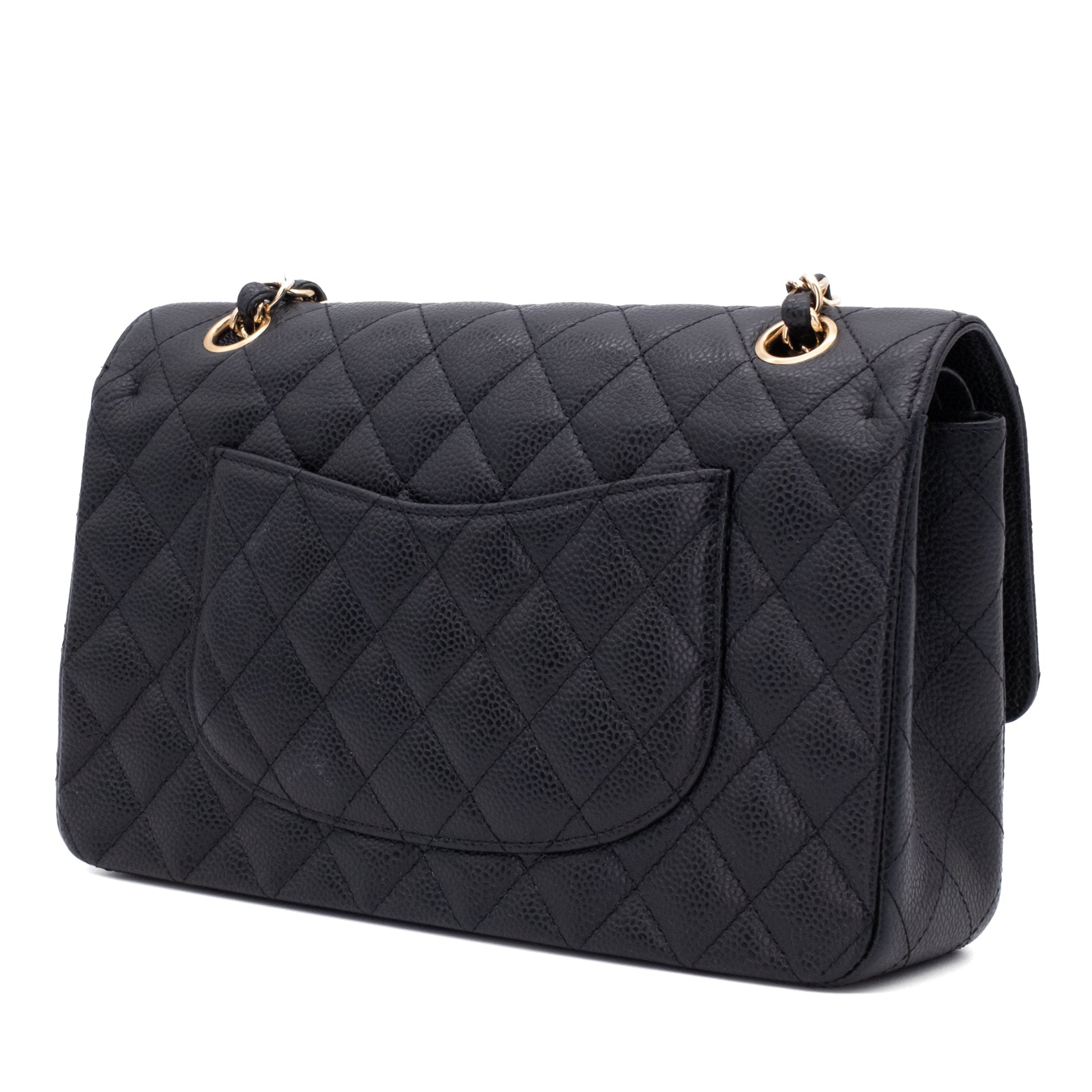 Chanel Double Flap Bag Medium Caviarleder Schwarz GHW