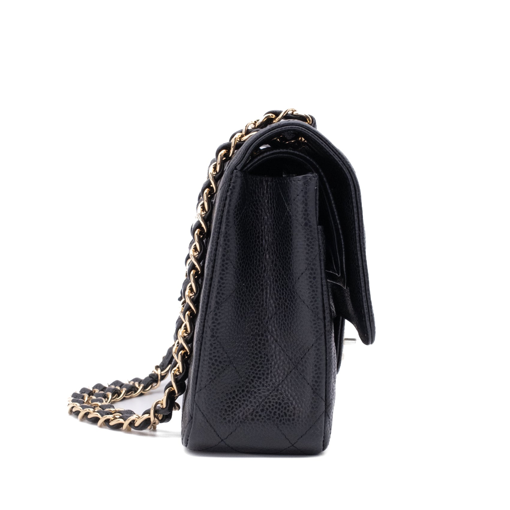 Chanel Double Flap Bag Medium Caviarleder Schwarz GHW