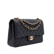 Chanel Double Flap Bag Medium Caviarleder Schwarz GHW