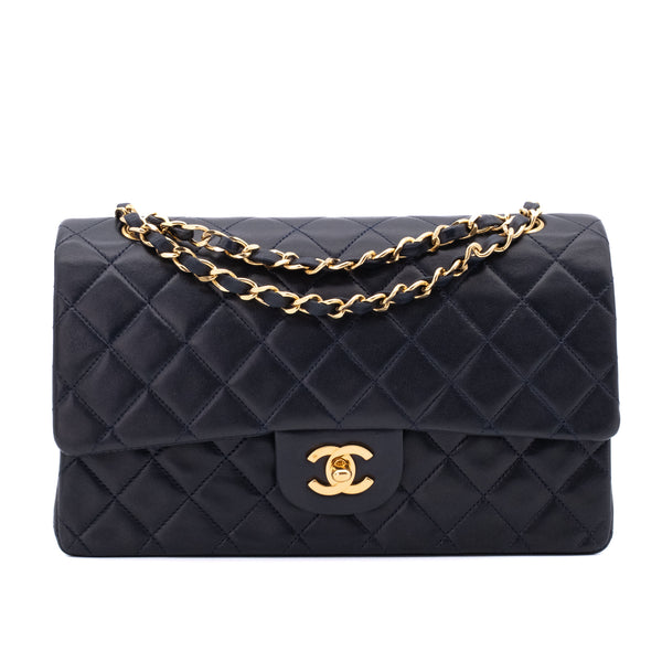 Chanel Classic Double Flap Medium Lammleder Dunkelblau GHW 24k