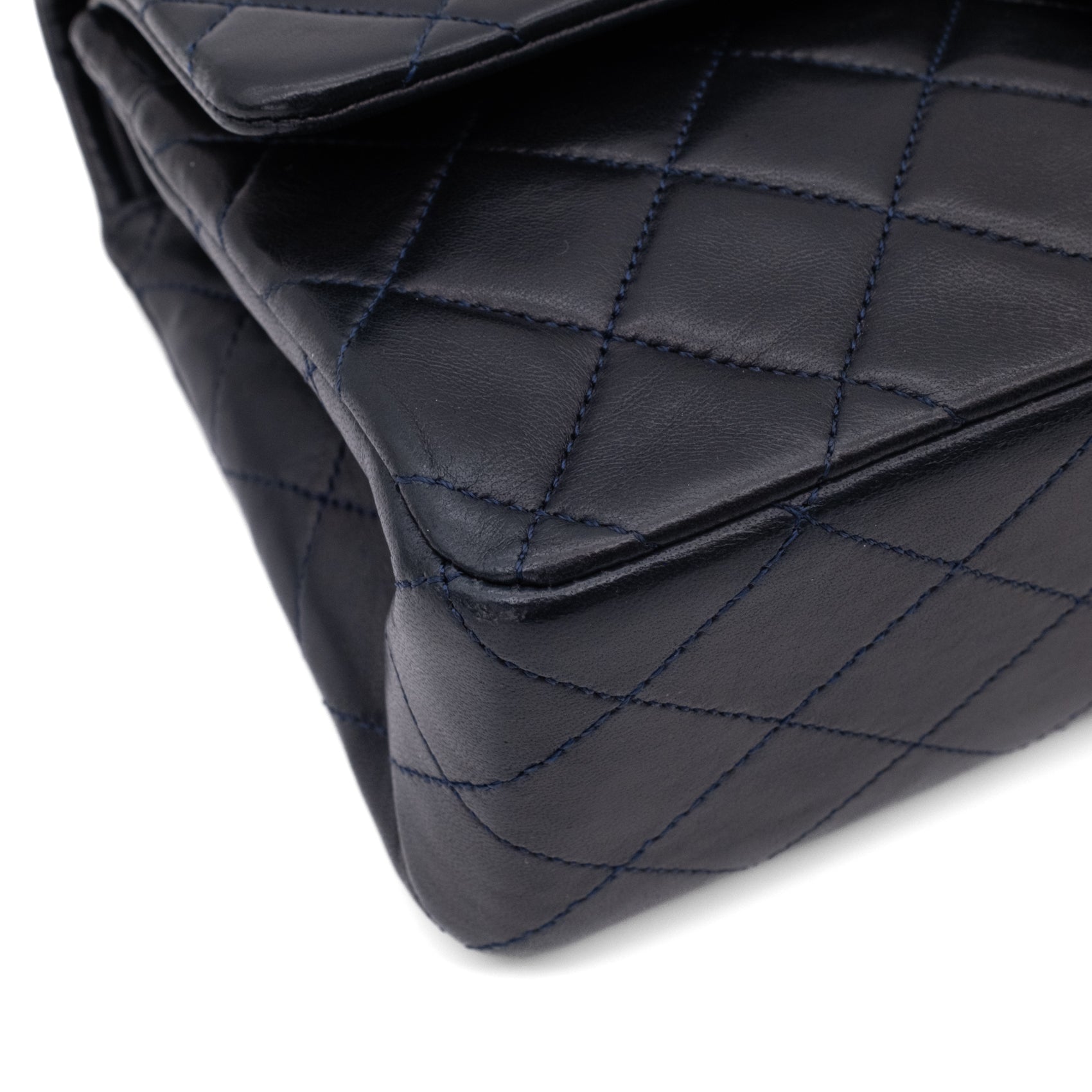 Chanel Classic Double Flap Bag Medium Lammleder Dunkelblau GHW 24k
