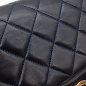 Chanel Classic Double Flap Bag Medium Lammleder Dunkelblau GHW 24k
