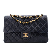Chanel Classic Double Flap Bag Medium Lammleder Dunkelblau GHW 24k