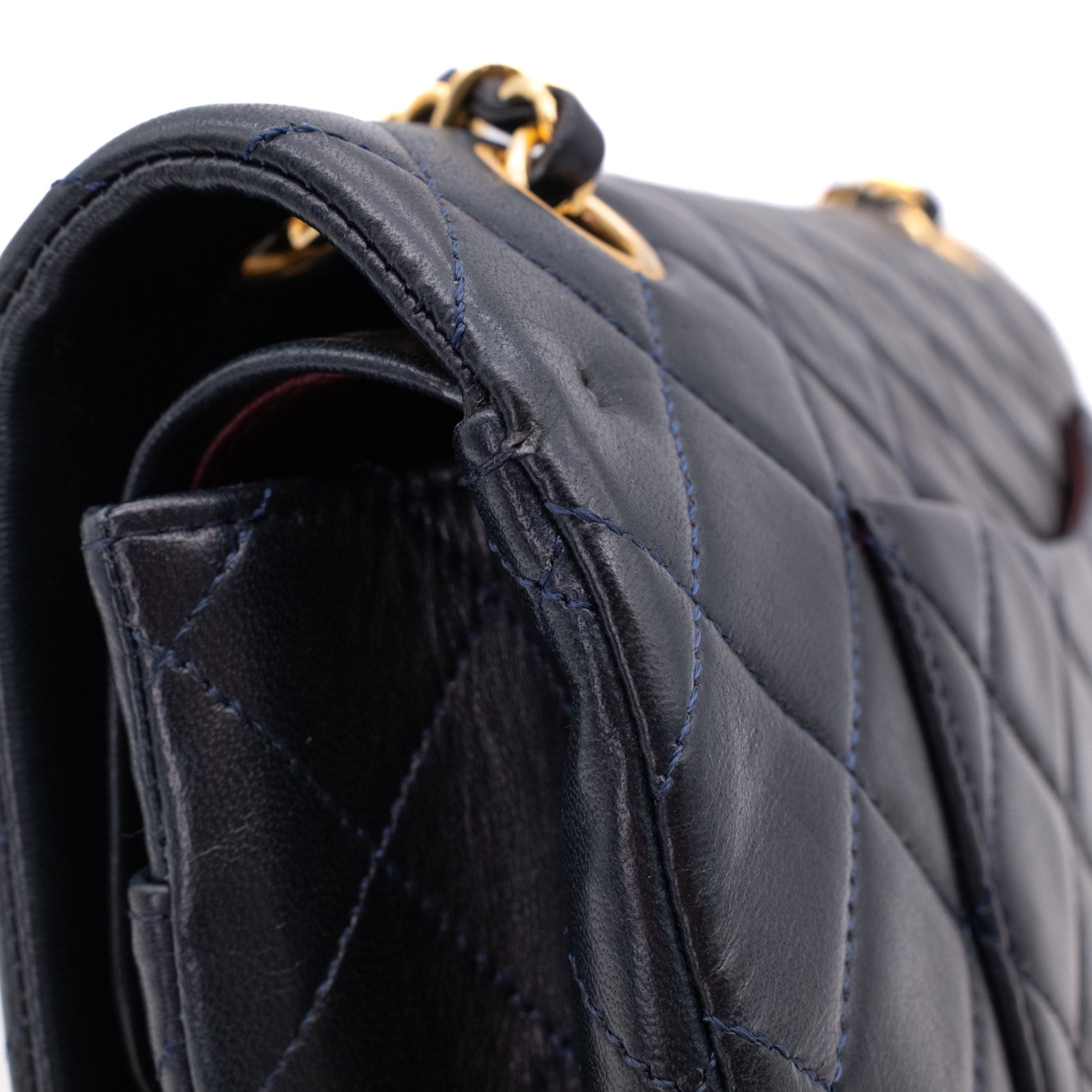 Chanel Classic Double Flap Bag Medium Lammleder Dunkelblau GHW 24k