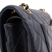 Chanel Classic Double Flap Bag Medium Lammleder Dunkelblau GHW 24k