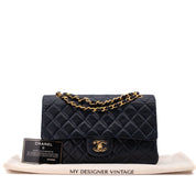 Chanel Classic Double Flap Bag Medium Lammleder Dunkelblau GHW 24k