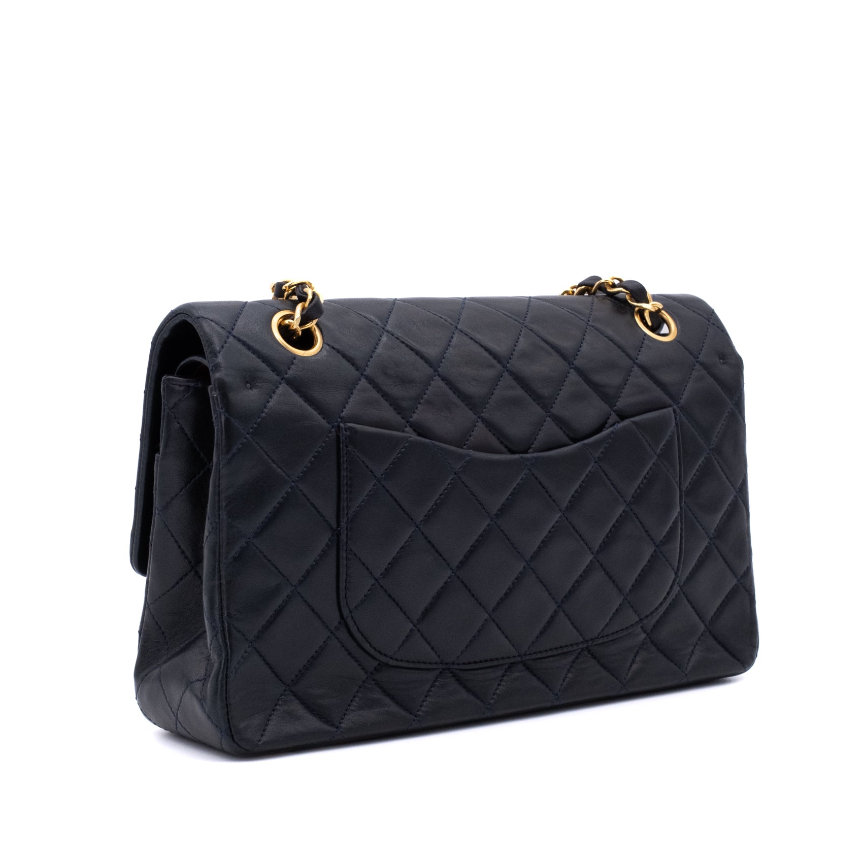 Chanel Classic Double Flap Bag Medium Lammleder Dunkelblau GHW 24k