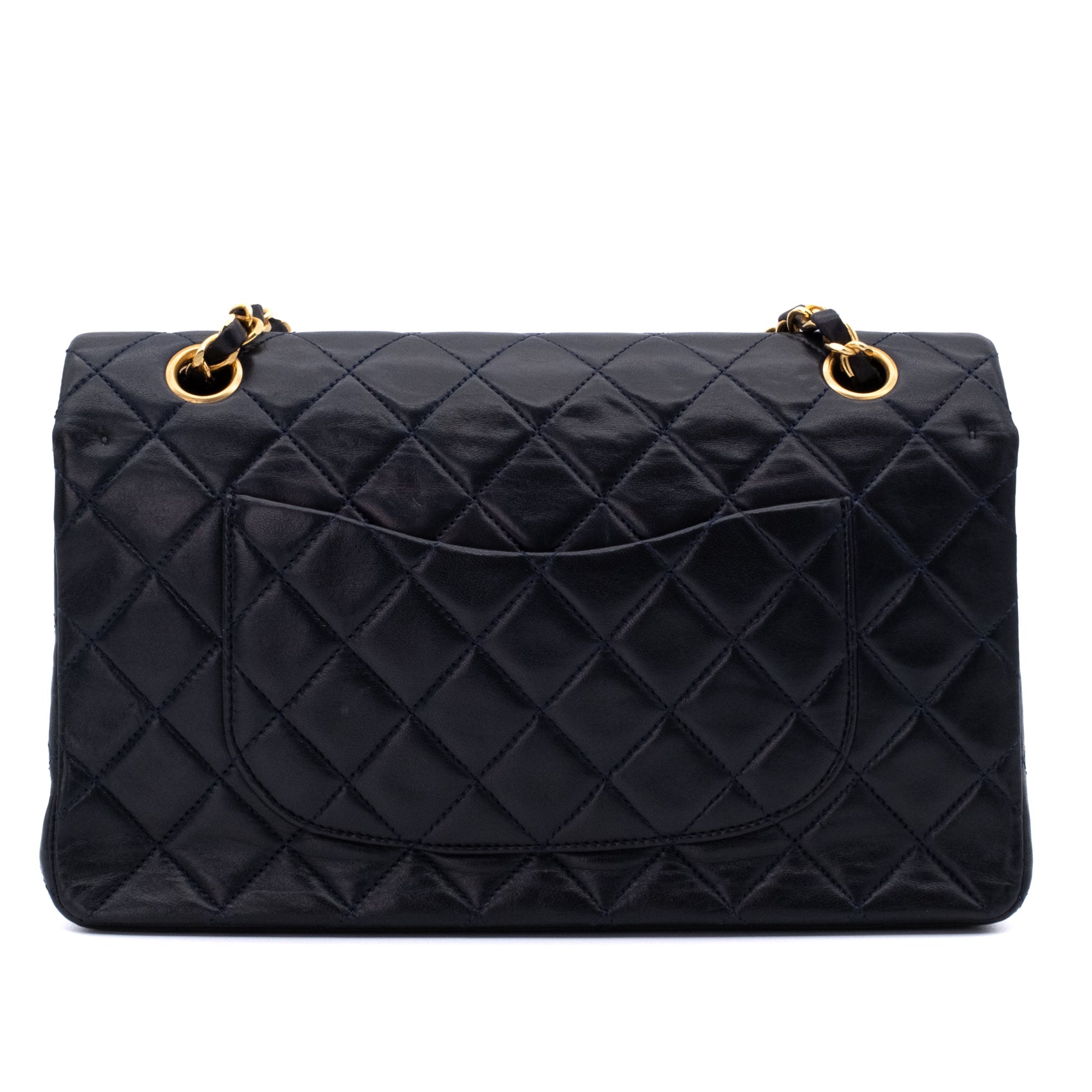 Chanel Classic Double Flap Bag Medium Lammleder Dunkelblau GHW 24k