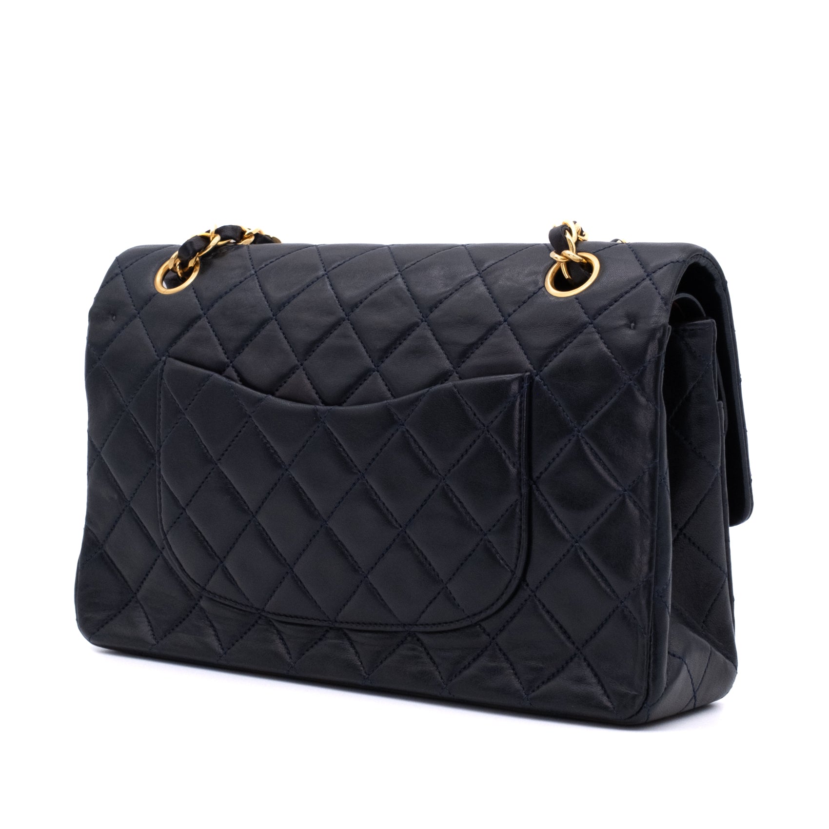 Chanel Classic Double Flap Bag Medium Lammleder Dunkelblau GHW 24k