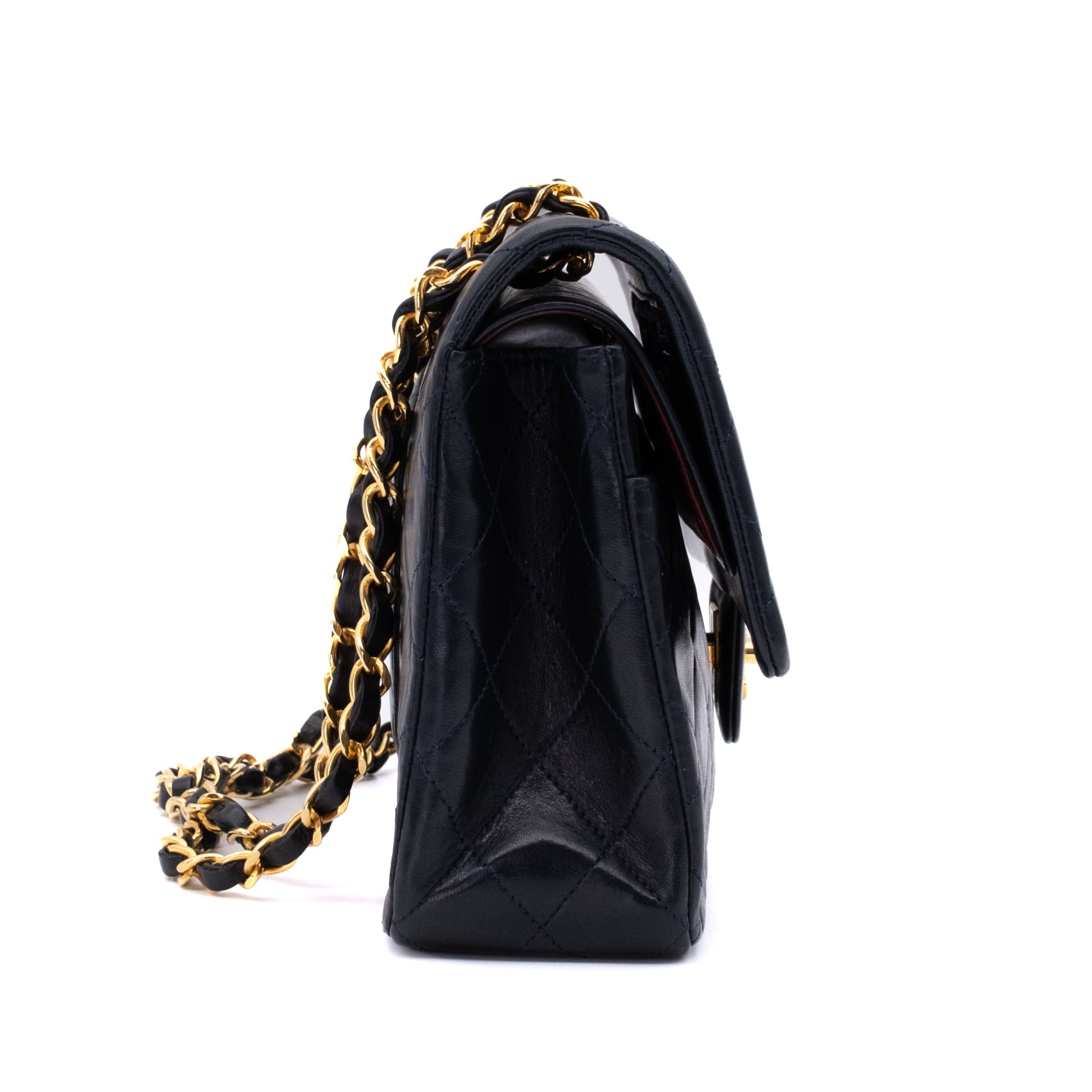 Chanel Classic Double Flap Bag Medium Lammleder Dunkelblau GHW 24k