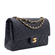 Chanel Classic Double Flap Medium Lammleder Dunkelblau GHW 24k