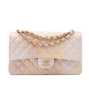 Chanel Classic Double Flap 22C Medium Goatskin Iridescent Beige Gold Cloudy Metallic Ombre GHW Matt