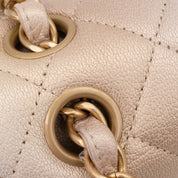 Chanel Classic Double Flap 22C Medium Goatskin Iridescent Beige Gold Cloudy Metallic Ombre GHW Matt
