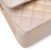 Chanel Classic Double Flap 22C Medium Goatskin Iridescent Beige Gold Cloudy Metallic Ombre GHW Matt