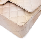 Chanel Classic Double Flap 22C Medium Goatskin Iridescent Beige Gold Cloudy Metallic Ombre GHW Matt