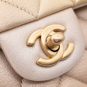 Chanel Classic Double Flap 22C Medium Goatskin Iridescent Beige Gold Cloudy Metallic Ombre GHW Matt