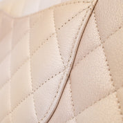 Chanel Classic Double Flap 22C Medium Goatskin Iridescent Beige Gold Cloudy Metallic Ombre GHW Matt
