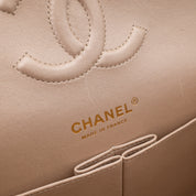 Chanel Classic Double Flap 22C Medium Goatskin Iridescent Beige Gold Cloudy Metallic Ombre GHW Matt