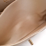 Chanel Classic Double Flap 22C Medium Goatskin Iridescent Beige Gold Cloudy Metallic Ombre GHW Matt