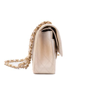 Chanel Classic Double Flap 22C Medium Goatskin Iridescent Beige Gold Cloudy Metallic Ombre GHW Matt