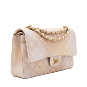 Chanel Classic Double Flap 22C Medium Goatskin Iridescent Beige Gold Cloudy Metallic Ombre GHW Matt