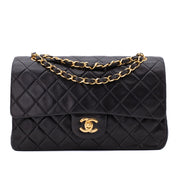 Chanel Classic Double Flap Bag Medium Lammleder Schwarz GHW 24k