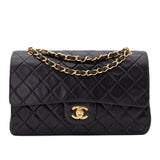 Chanel Classic Double Flap Bag Medium Lammleder Schwarz GHW 24k
