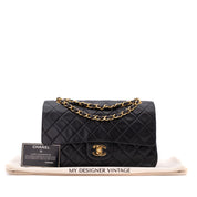 Chanel Classic Double Flap Bag Medium Lammleder Schwarz GHW 24k