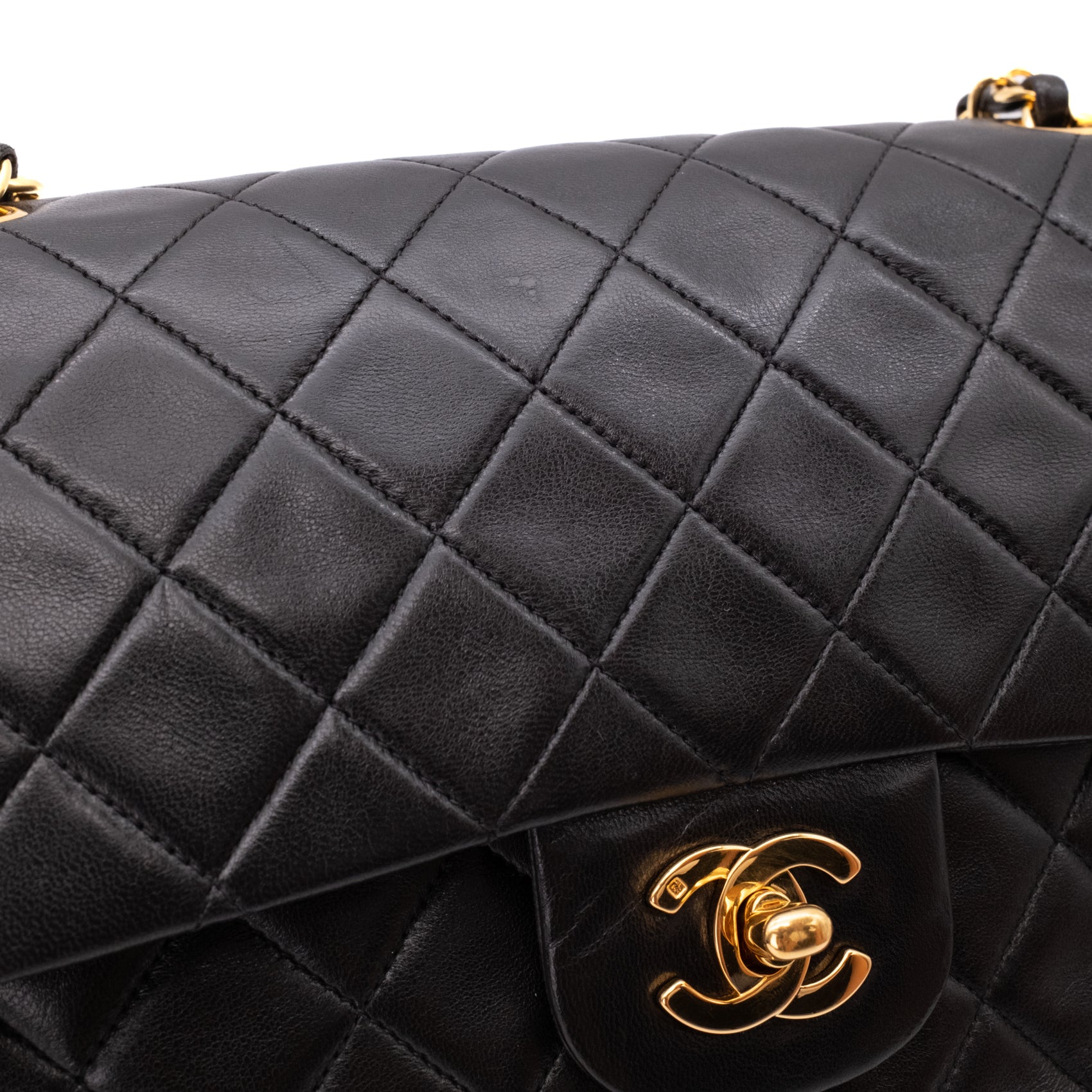 Chanel Classic Double Flap Bag Medium Lammleder Schwarz GHW 24k