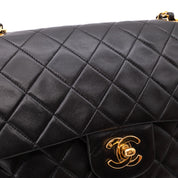 Chanel Classic Double Flap Bag Medium Lammleder Schwarz GHW 24k