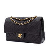 Chanel Classic Double Flap Bag Medium Lammleder Schwarz GHW 24k