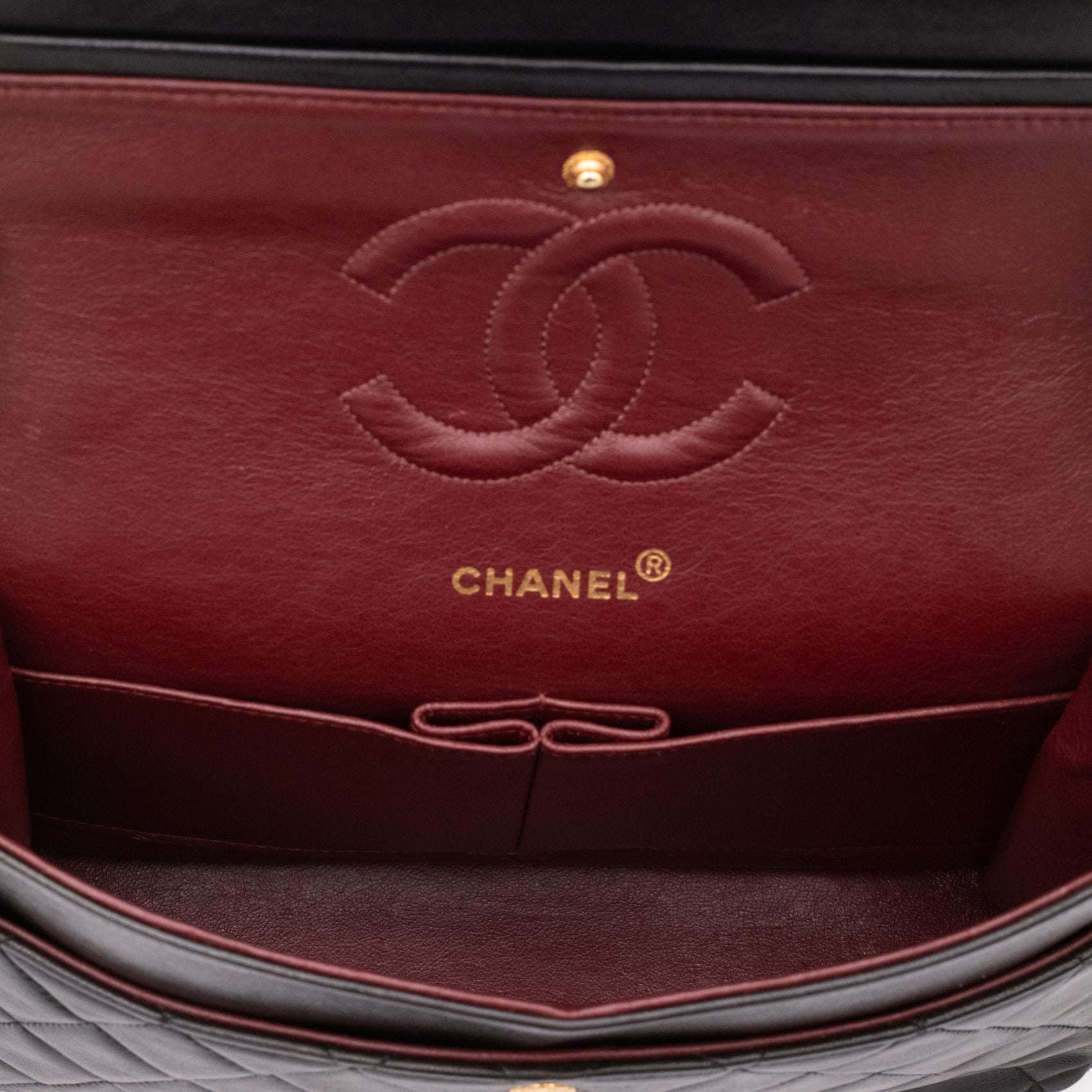 Chanel Classic Double Flap Bag Medium Lammleder Schwarz GHW 24k