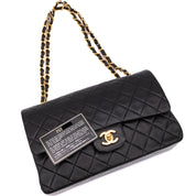 Chanel Classic Double Flap Bag Medium Lammleder Schwarz GHW 24k